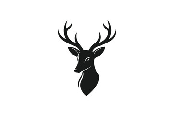 Majestic Deer Head Silhouette Logo