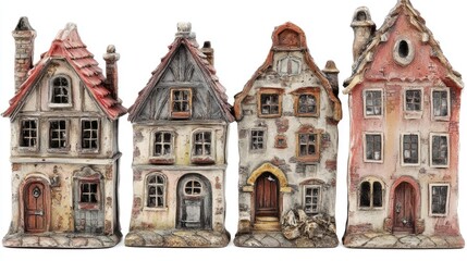 Charming Miniature European Village Houses.