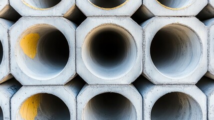 Concrete Pipes Geometric Texture Background.