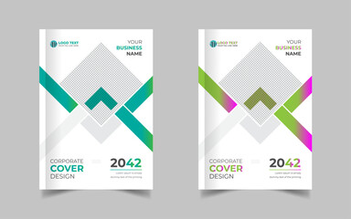 Book Cover designs with various shapes like round, triangular etc. and customizable colors like off-white, green, sky blue, pink, orange, blue etc.