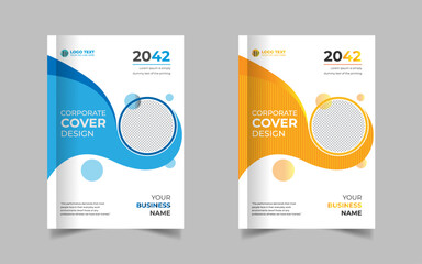 Book Cover designs with various shapes like round, triangular etc. and customizable colors like off-white, green, sky blue, pink, orange, blue etc.