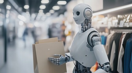 Fototapeta premium process chatbot helping customer through e commerce shopping AI