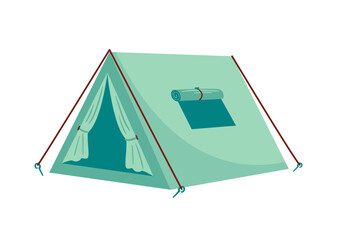 vibrant camping tent stands out, isolate on white background, showcasing its unique design and colors. Ideal for outdoor adventures, this vector illustration captures the spirit of exploration nature