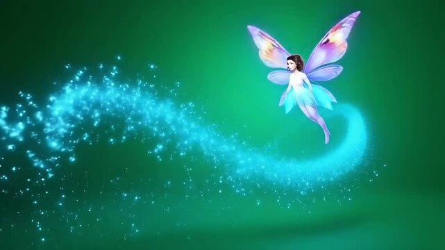Fairy flying animation green screen background effect magical fantasy creature