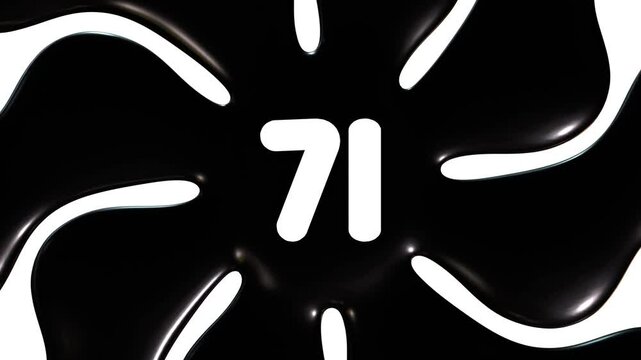 Black And White Background Animation With Number 71