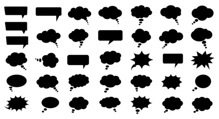 Speech bubbles vector set communication balloons chat message cloud talk dialog box vector illustration design
