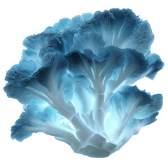 Obraz premium Abstract Blue Fractal Mushroom Glowing Cyan and Teal Mycelium