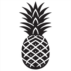 Fototapeta premium Pineapple Vector art illustration with leaves