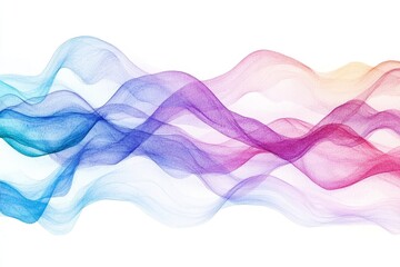 Fototapeta premium Colorful Abstract Waves Background - A vibrant featuring flowing, translucent waves in a spectrum of colors, perfect for design projects