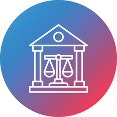 Court House Line Gradient Circle Background Icon