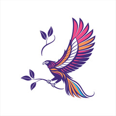 Fototapeta premium Multicolor Bird Logo Design for Corporate Identity .
