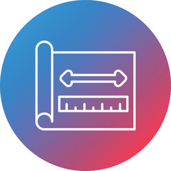 Design Plan Line Gradient Circle Background Icon