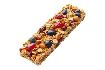 Healthy granola bar isolated on transparent background