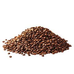Obraz premium Roasted brown coffee beans isolated on a transparent background