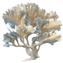 Intricate 3D Render of a Coral-like Structure, Beige and White Hues