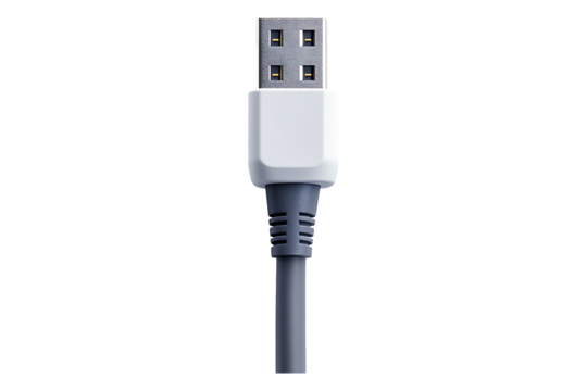 plugin power cable isolated on transparent background