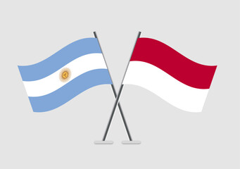 Antigua and Barbuda and Indonesia vector flags art symbolizing unity