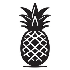 Obraz premium Pineapple Vector art illustration with leaves