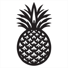 Fototapeta premium Pineapple Vector art illustration with leaves