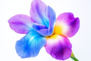 Iris Petals: A Symphony of Blue and Purple - Vibrant iris petals, showcasing a captivating blend of blue and purple hues. Symbolizing: beauty, tranquility, hope, , and wisdom