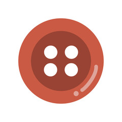 Obraz premium Sewing button. Clothing, tailor, craft concepts. Flat cartoon vector design isolated illustration. 