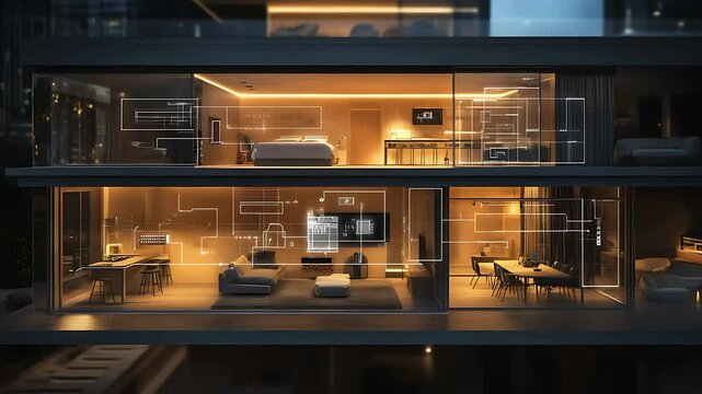 Modern home interior showcasing smart technology use