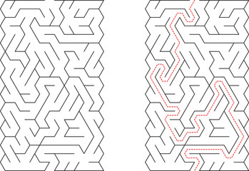 Complex Maze Puzzle Solution Pathfinding, Geometry, Labyrinth, Logic, Game, Challenge, Strategy, Des