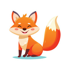 Happy Fox Character – Simple Vector Design for Education1