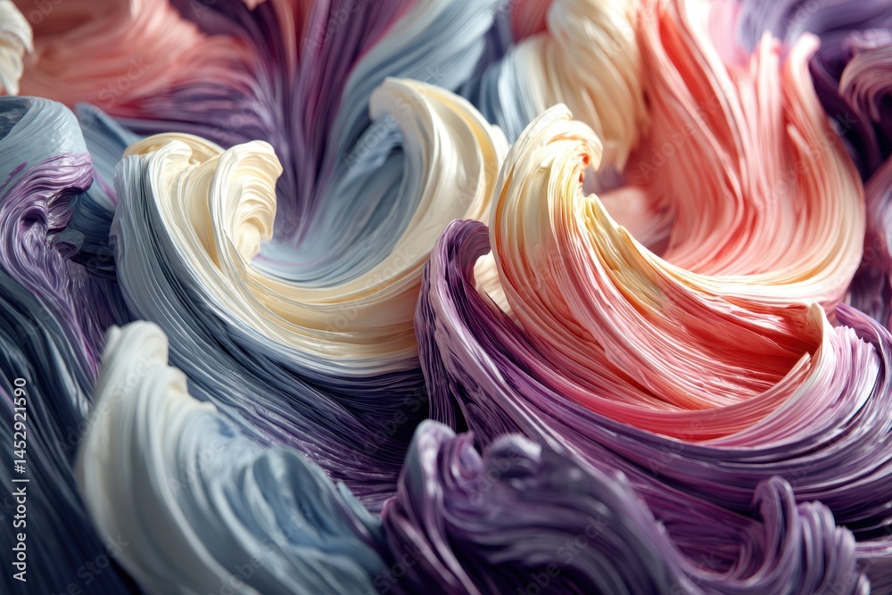 Poster abstract pastel swirls of paint create a soft and dreamy texture with flowing lines and gentle curve