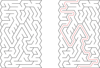 Complex Maze Puzzle Solution Pathfinding Logic Game Challenge