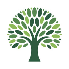 Abstract Green Tree Illustration Simple Nature Logo Design Element