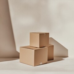 Cardboard boxes minimalist commercial sunlight