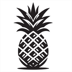 Obraz premium Pineapple Vector art illustration with leaves