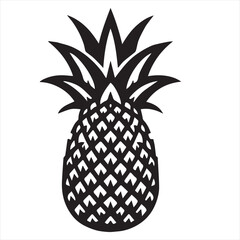 Obraz premium Pineapple Vector art illustration with leaves