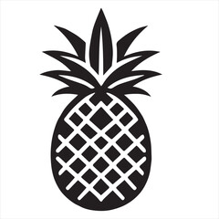 Obraz premium Pineapple Vector art illustration with leaves