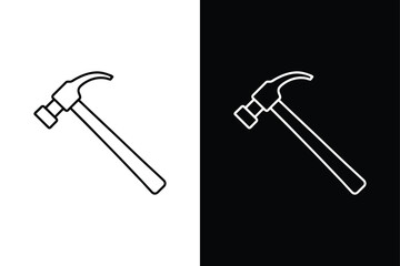 Hammer icon vector on White Background ,Vector Art Illustration on white background.