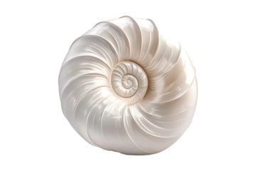 Large empty ocean snail shell isolated on transparent background