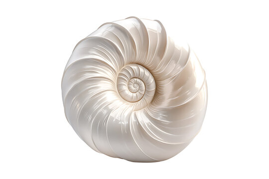 Large empty ocean snail shell isolated on transparent background