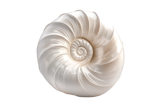 Large empty ocean snail shell isolated on transparent background
