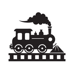 Steam Train Silhouette In Motion Smoke
