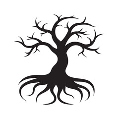Spiral Roots Tree Silhouette Artwork
