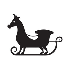 Sleigh Ride Silhouette In Winter Wonderland