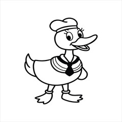 Cartoon Duck Character Vector Isolated