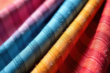 Striped fabric swatch close-up showing texture and weave, photography, design element