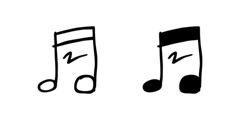 A modern vector icon set featuring music notes, suitable for music and entertainment designs.