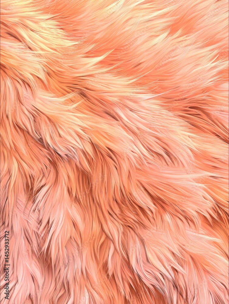 Poster abstract peach fur texture background with soft fluffy fibers creating a warm and inviting luxurious