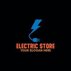 electric store logo design vector