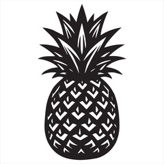 Fototapeta premium Pineapple Vector art illustration with leaves