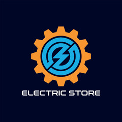 electric store logo design vector
