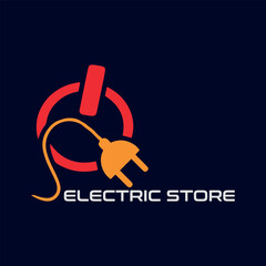 electric store logo design vector